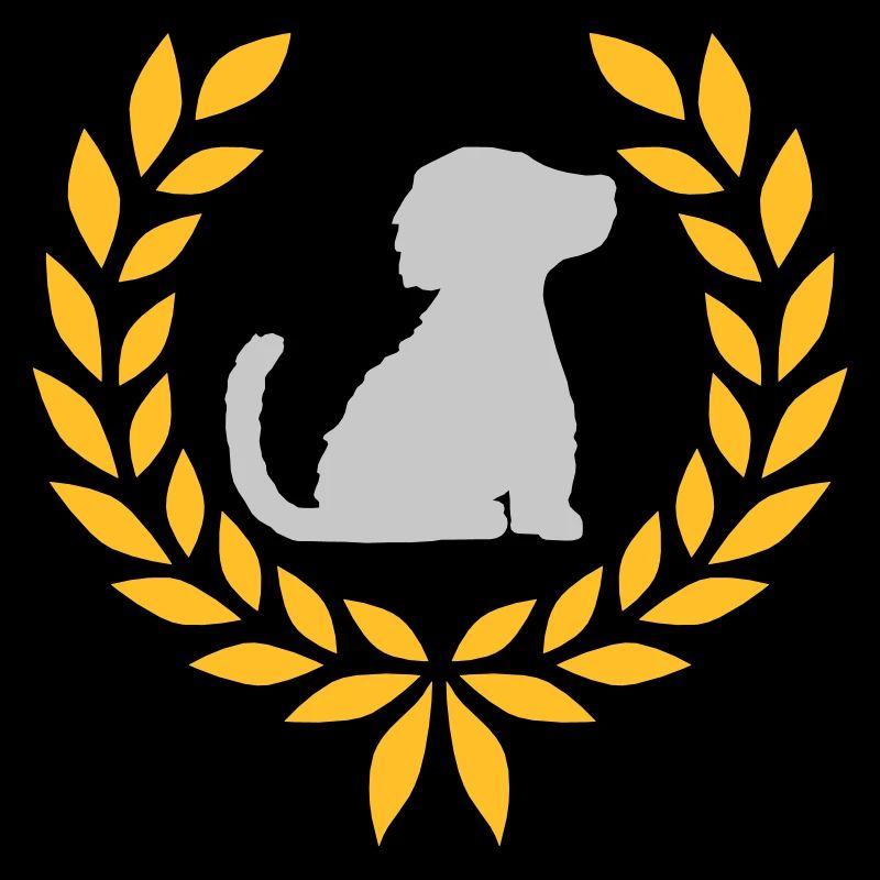 Silhouette de couronne de laurier de chien courageux
