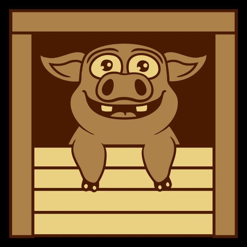 Comic funny stable pig