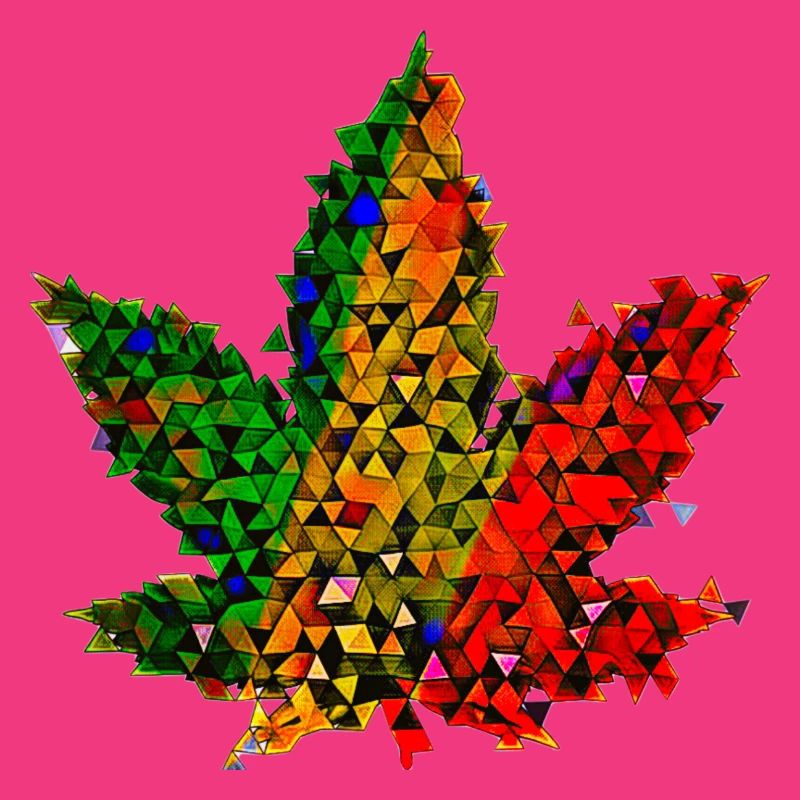 🥦 Feuille de chanvre - Low Poly - Version 🥦 Reggae Weed