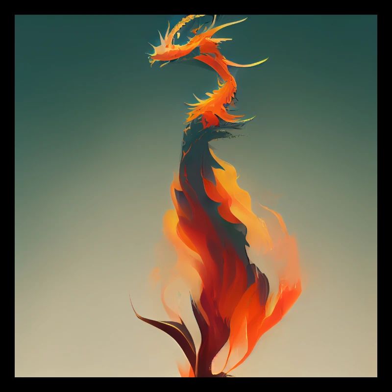 Minimalism Fire Dragon