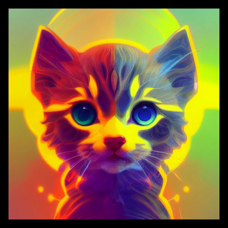 Cute Kitten Cat Rainbow