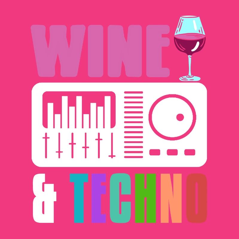 Wine & Techno Awesome Retro Techno Designs