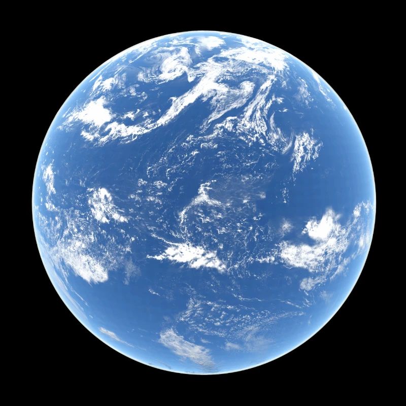 Neptune Water and Clouds Planet