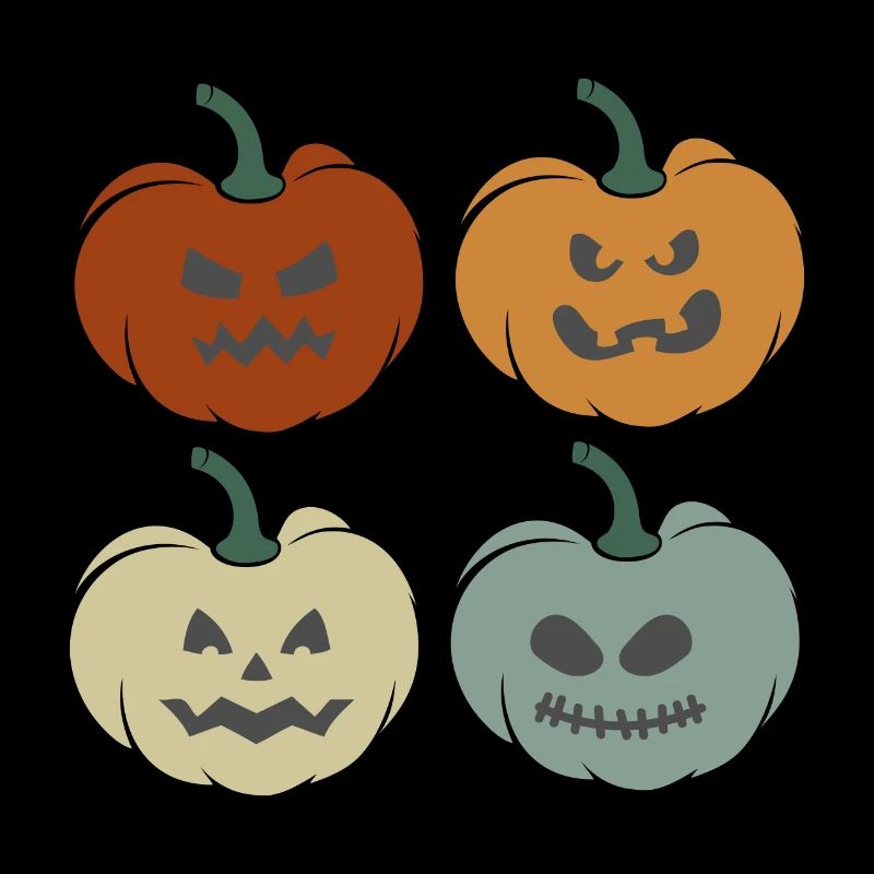 Citrouilles d’Halloween de différentes couleurs