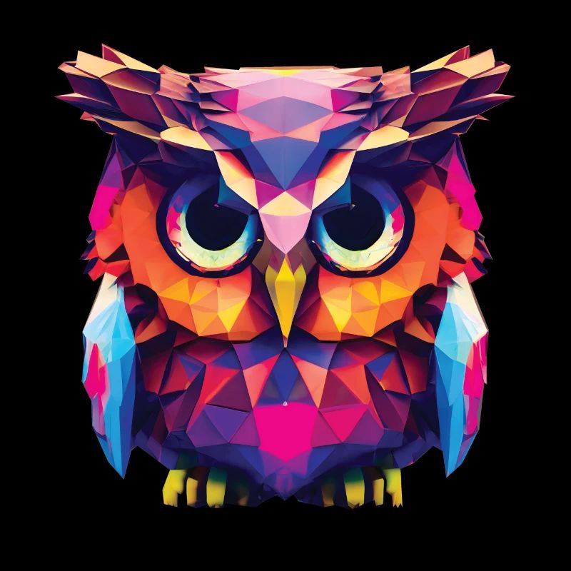 Eule Polygon Kauz farbenfroh