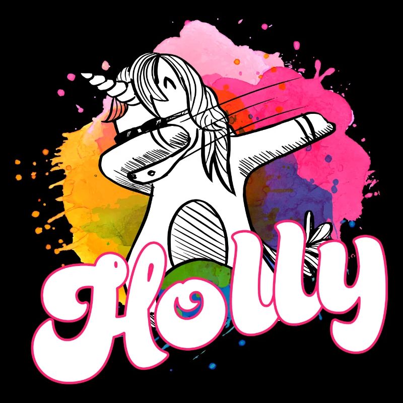 HOLLY - Schöner Name mit dabbing Einhorn