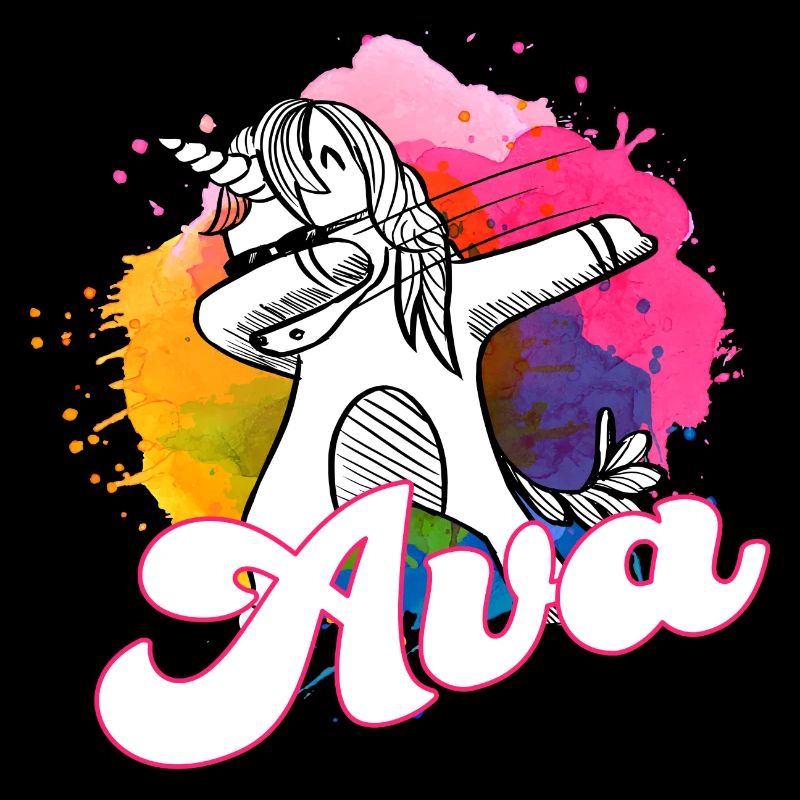 AVA - Beau nom avec dabbing licorne