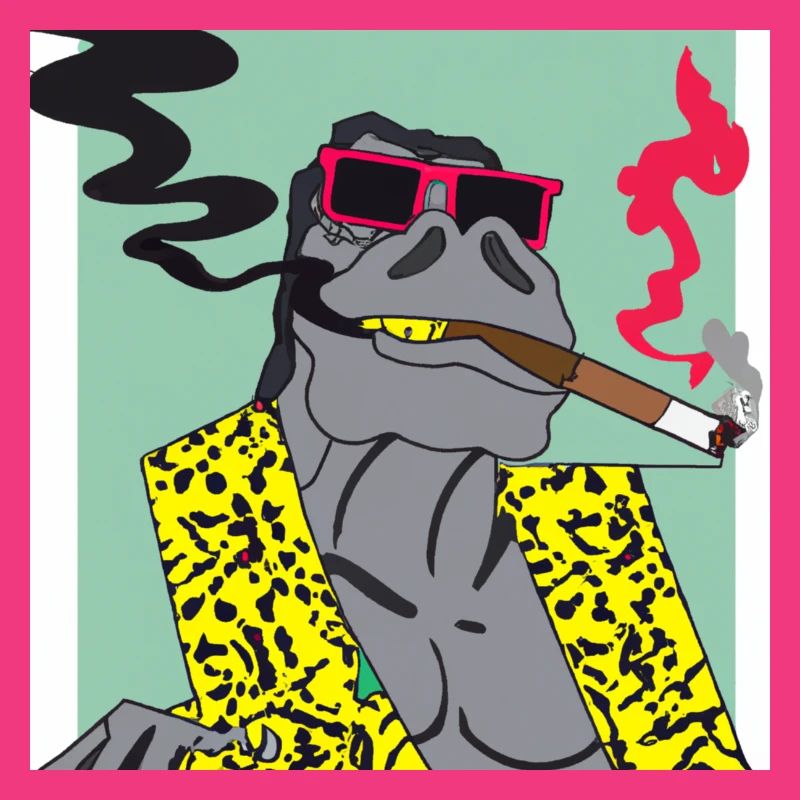 Cool Dino smoking a cigar gift
