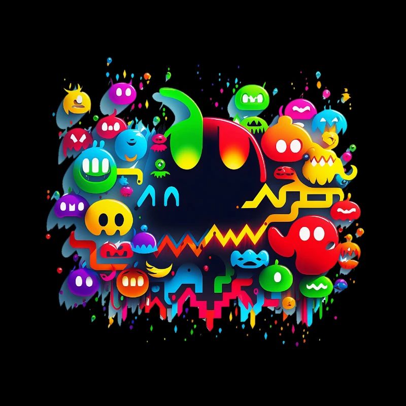 Arcade Neon Gaming Monster