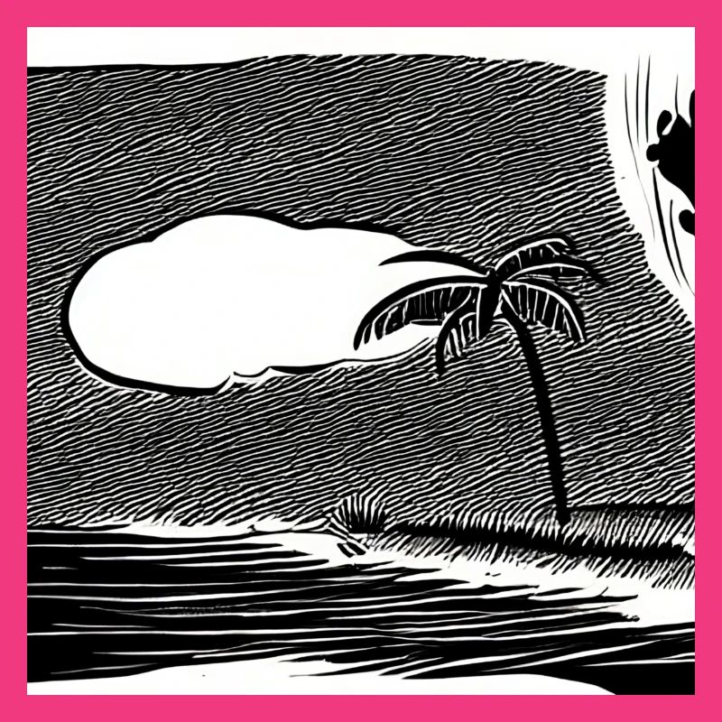Einsamer Strand mit einer Wolke