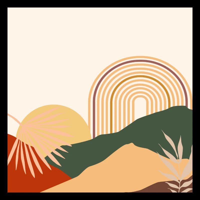 abstract landscape boho style