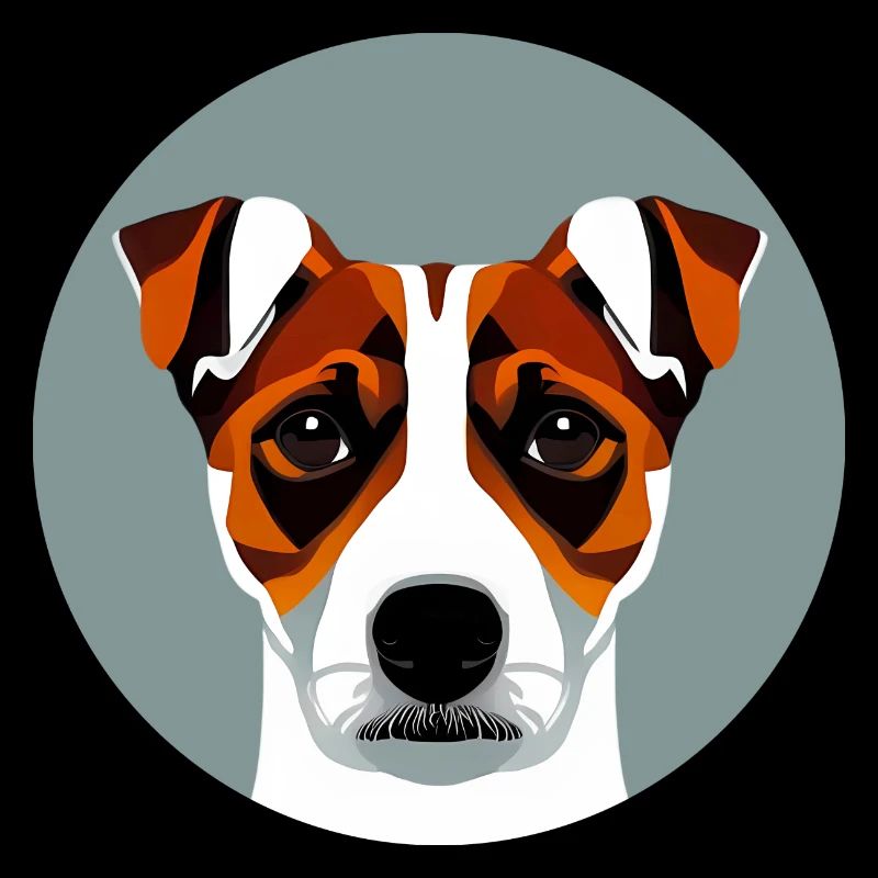 Jack Russel Terrier colored circle graphic