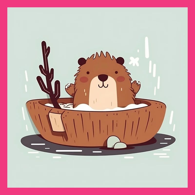Castor mignon dans la baignoire