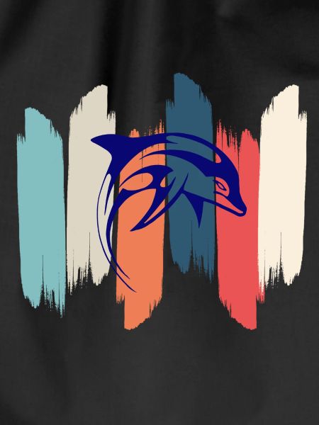 Retro rainbow dolphin