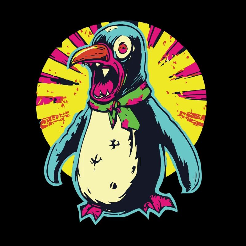 Horror Gruseliger Zombie-Pinguin