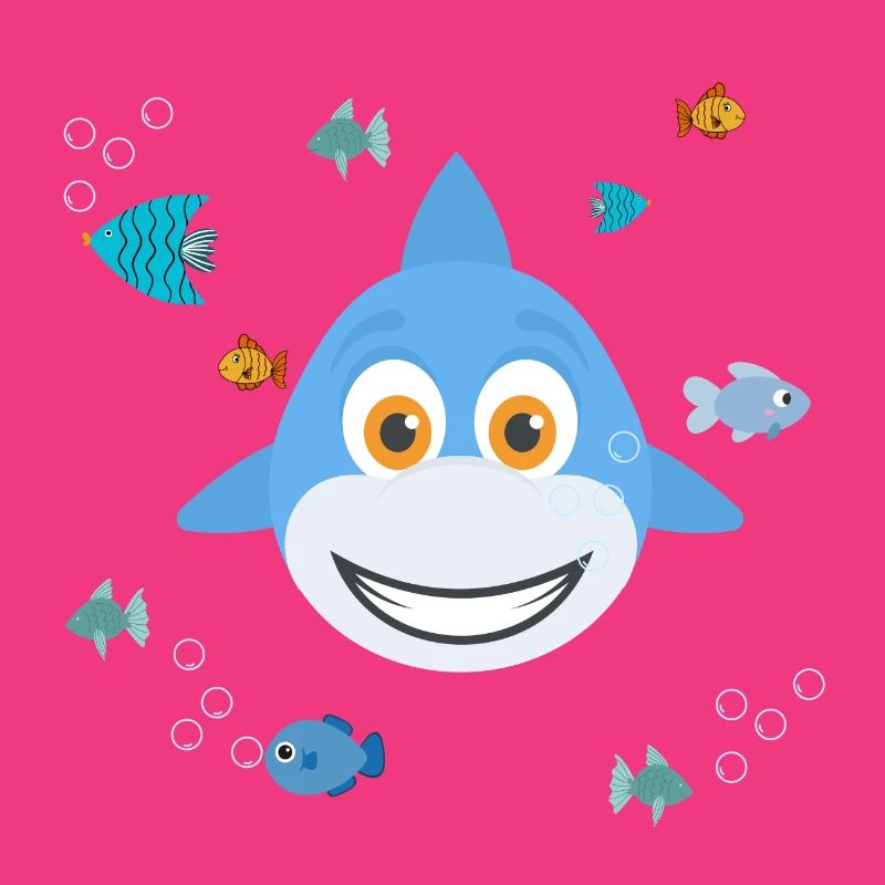 Child shark with small fish