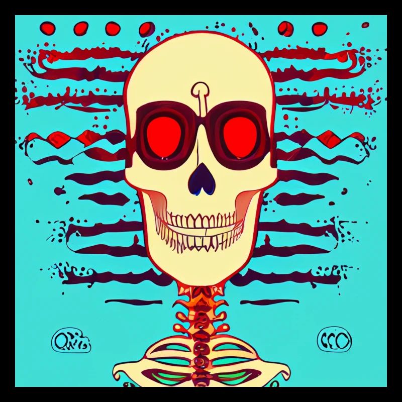 Skeleton head pop art