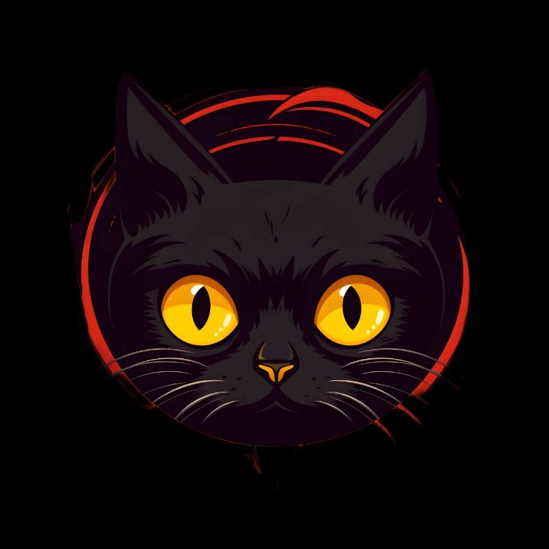 Neugierige Schwarze Katze