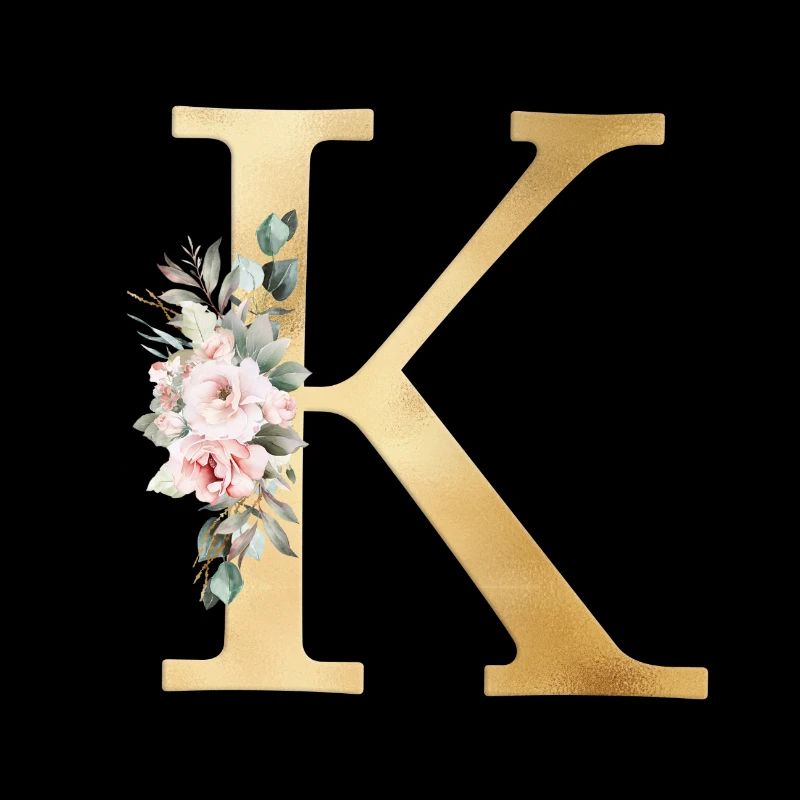 Customizable Monogram K Floral