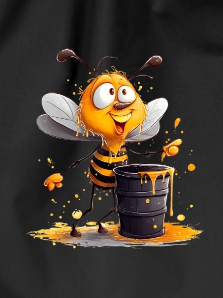 Bee nibbles on honey