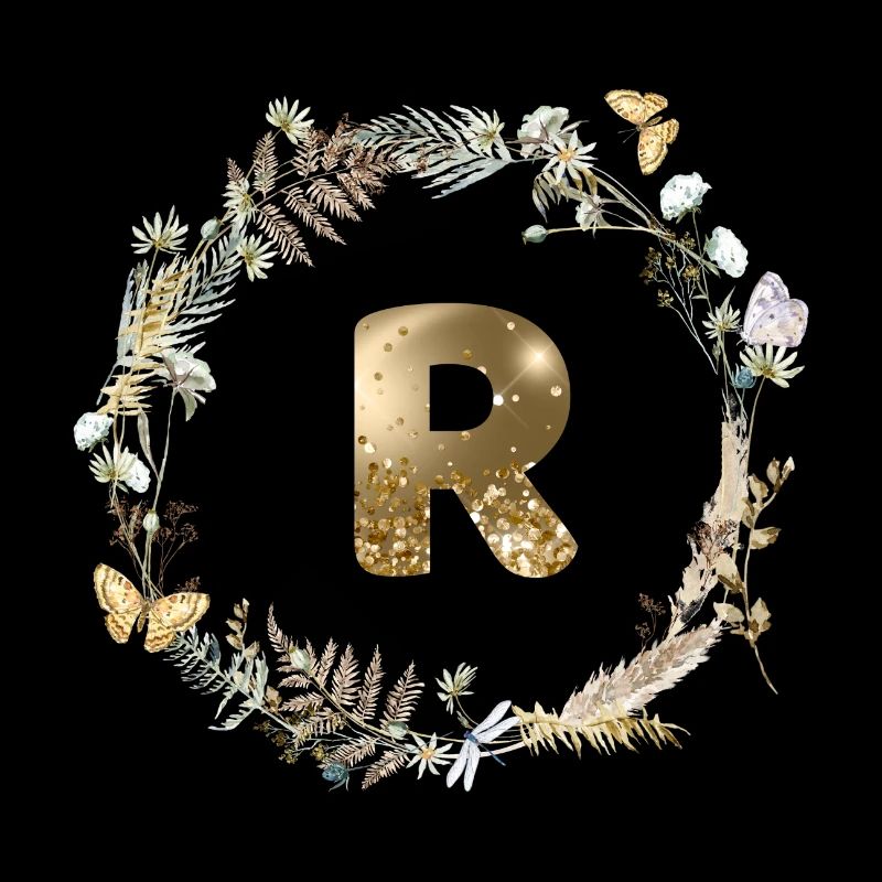 R Monogramm Glitter Boho Kranz