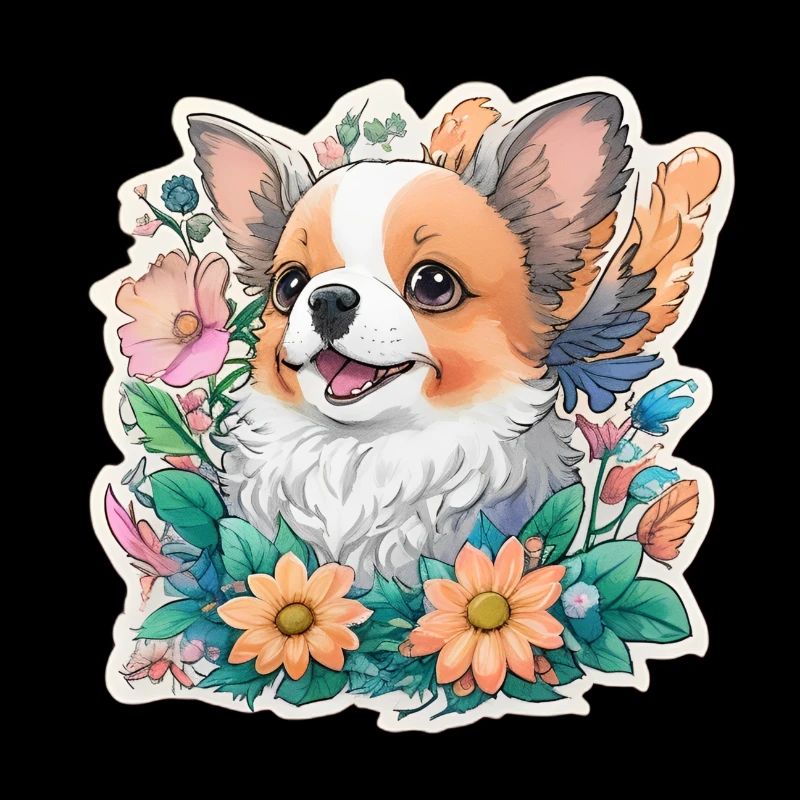 Chiots en fleurs