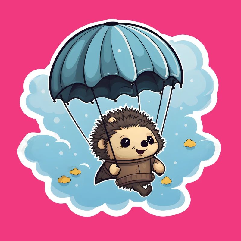 Igel mit Fallschirm