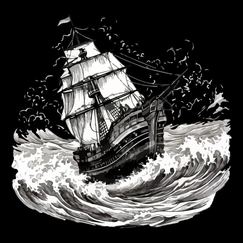 Bâteau dans les vagues