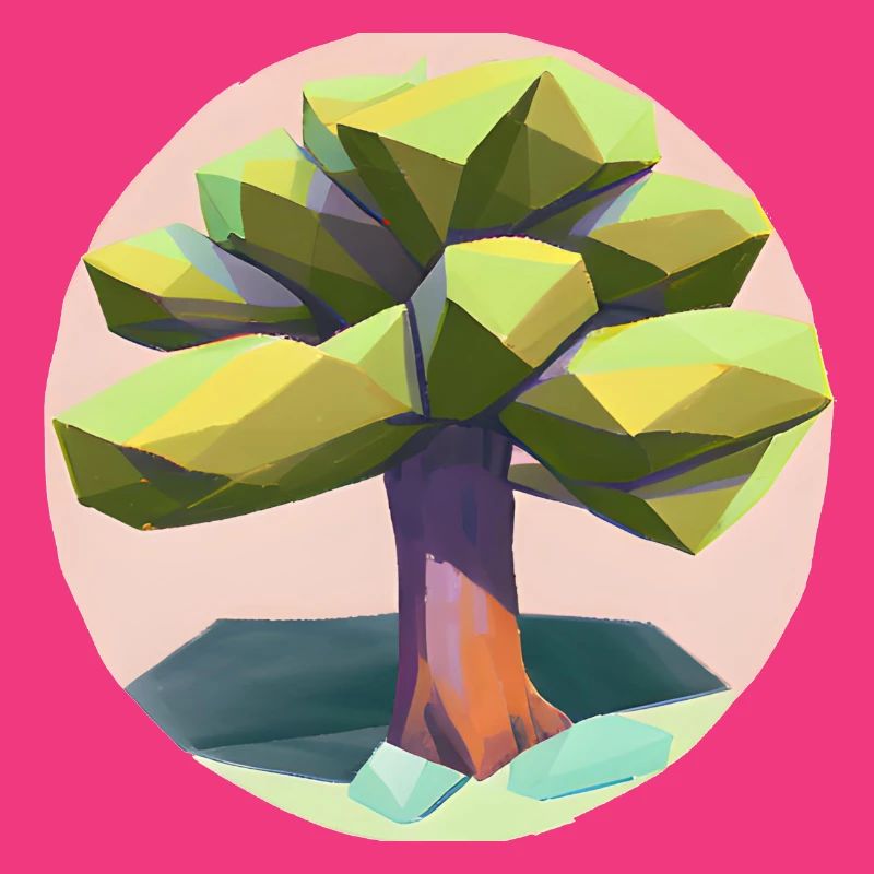 Low Poly - "Singular Low-Poly Tree Beauty"