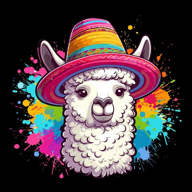 Lama de dessin animé coloré :