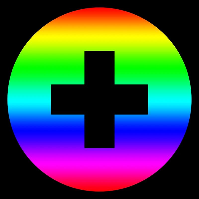 Round rainbow plus cross
