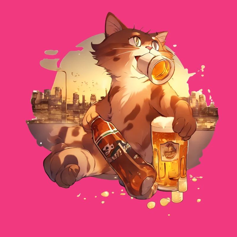 Paws & Pints: Katze mit Bier-Tee