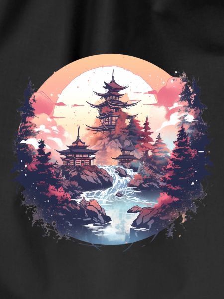 Asian landscape with sunset