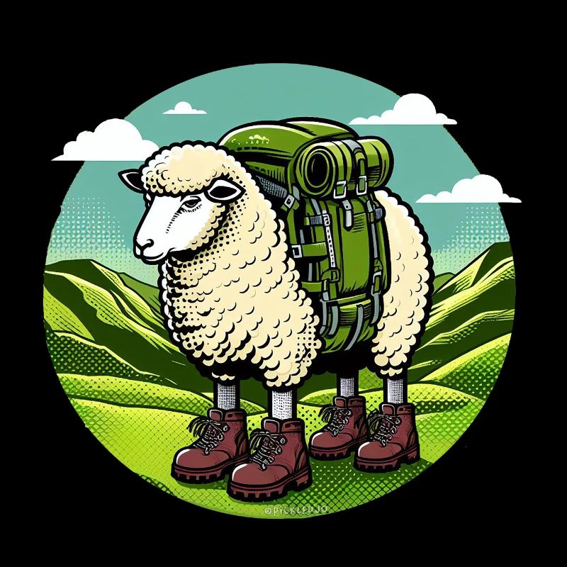 Sheep Hiking Pop Art