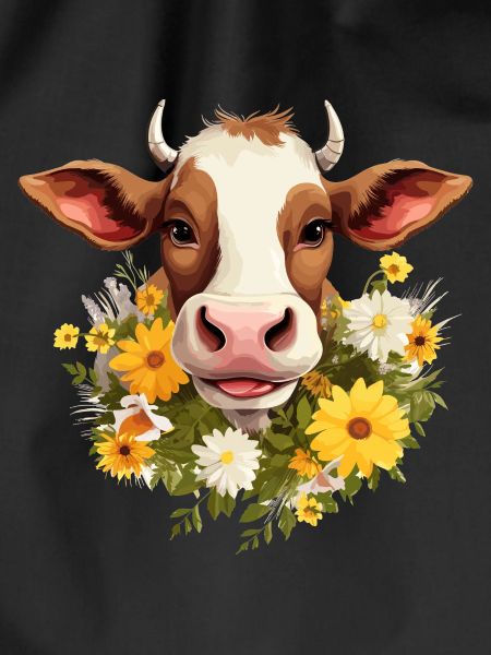 Cow with flowers