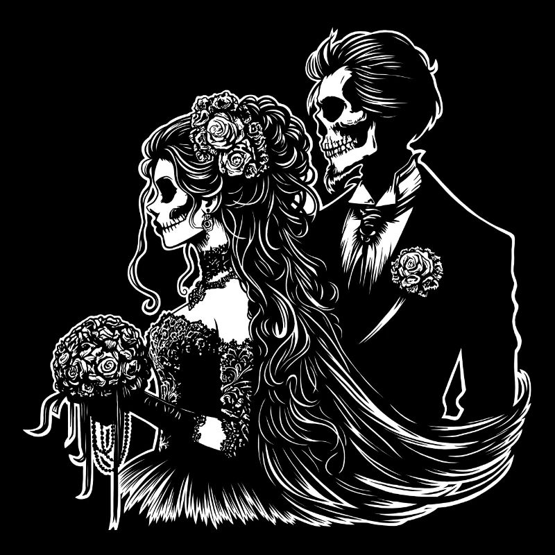 Lovers Dark Gothic Illustration