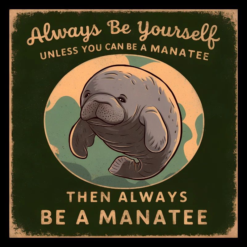 Sei Du selbst oder sei ein Manatee Lebensweisheit