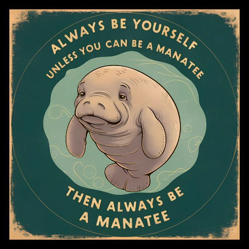 Sei Du selbst oder sei ein Manatee Lebensweisheit