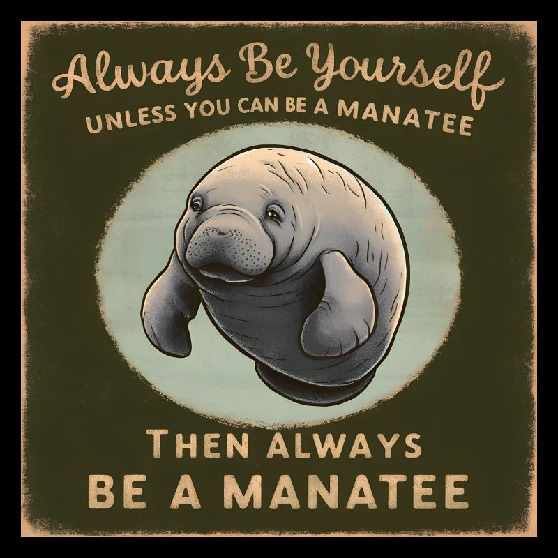 Sei Du selbst oder sei ein Manatee Lebensweisheit