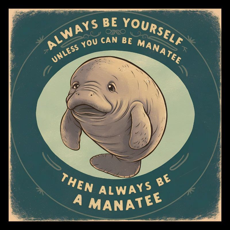 Sei Du selbst oder sei ein Manatee Lebensweisheit