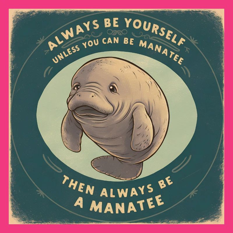 Sei Du selbst oder sei ein Manatee Lebensweisheit