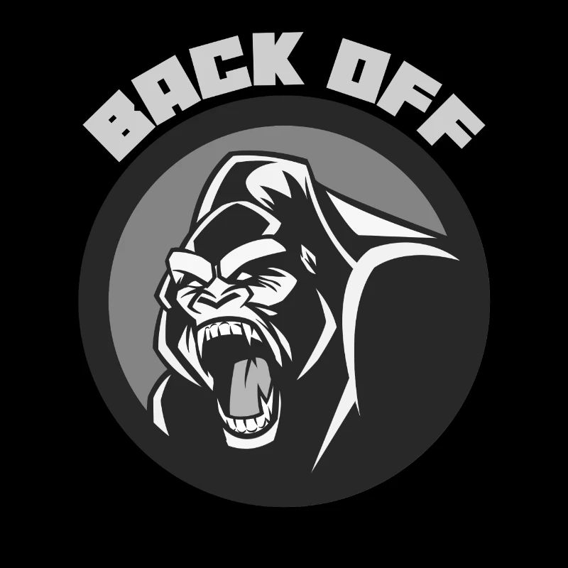 Back off grey design