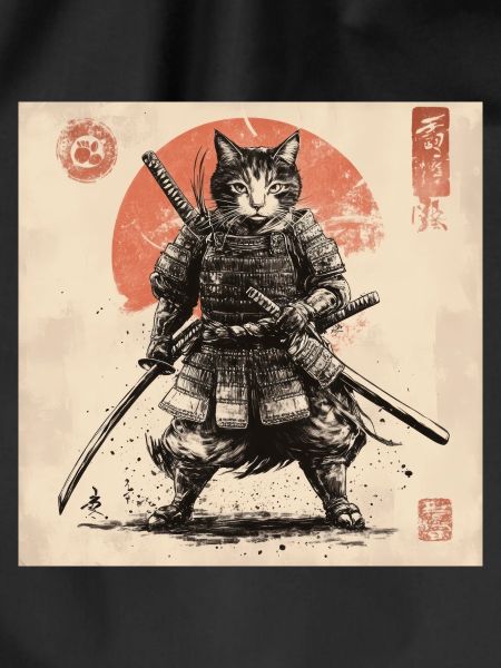 Cat Samurai Japan Ukiyo-E