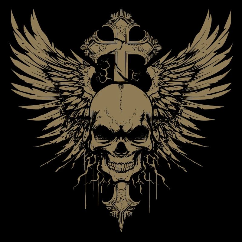 Goth Skull Grunge Cross
