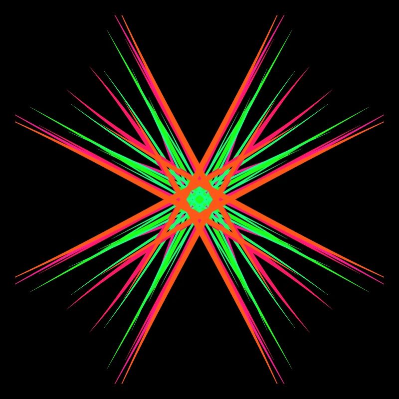 Étoile composée de plusieurs couleurs vives