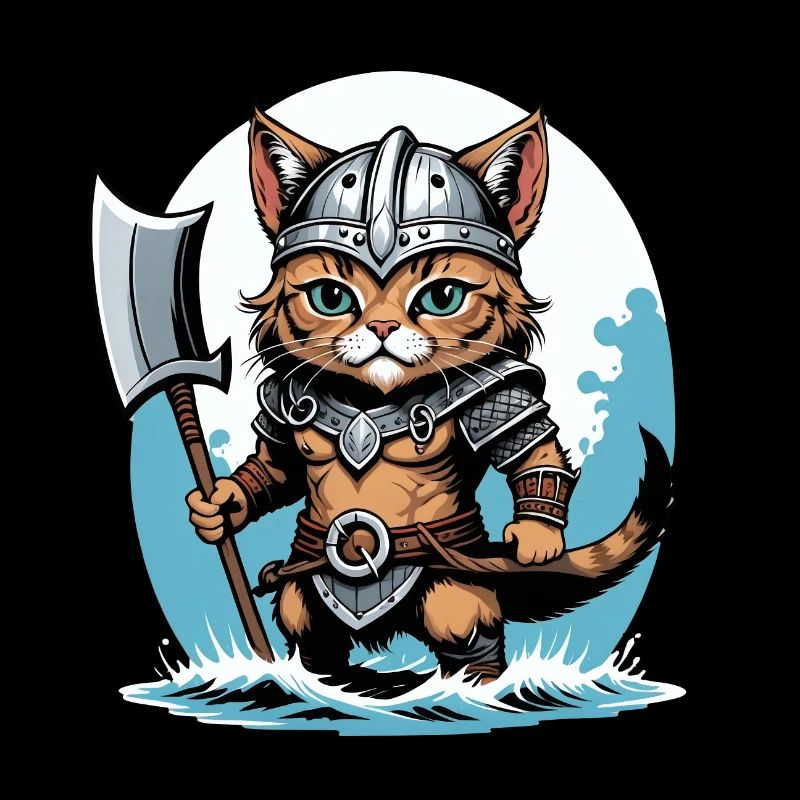 Chat Viking Viking Chat Cadeau Mignon