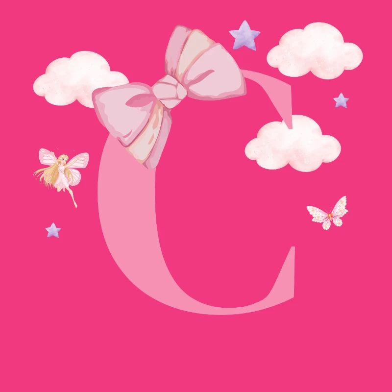 Letter c pink clouds