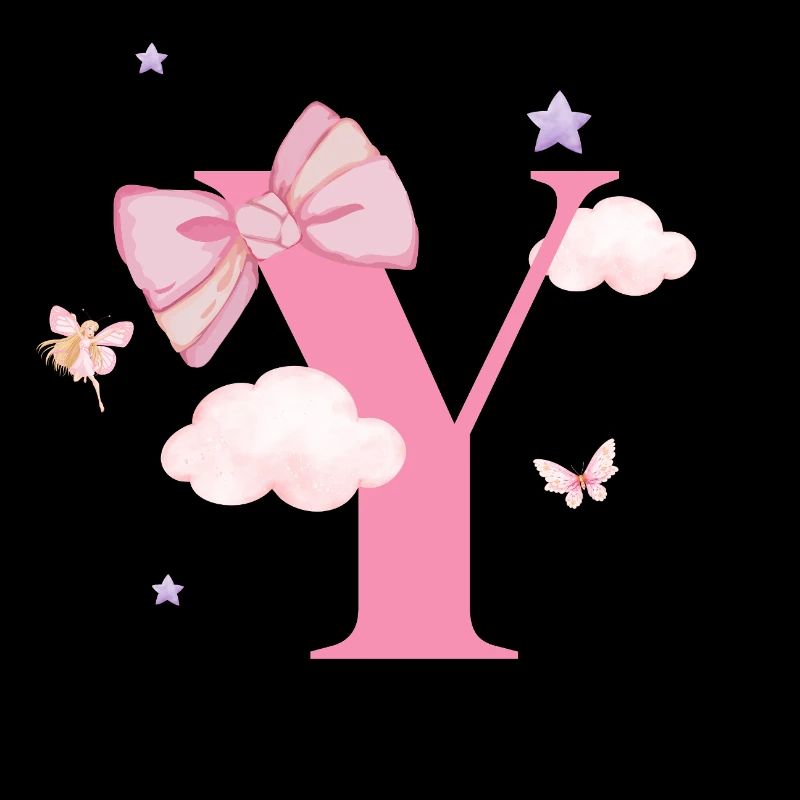 Letter y pink clouds