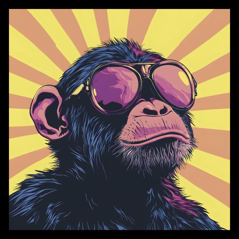 Lässig cool Affe mit Sonnenbrille