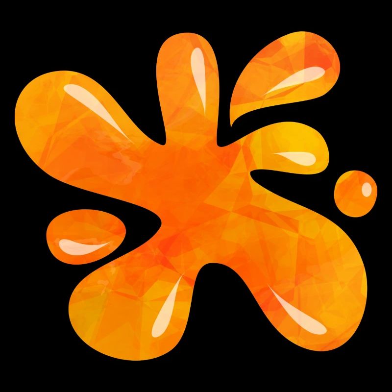 Orange Liquid Ink Splash